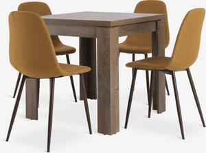 VEDDE D80/160 stol divlji hrast + 4 JONSTRUP stolice curry