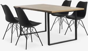 AABENRAA D160 stol crna + 4 KLARUP stolice crna