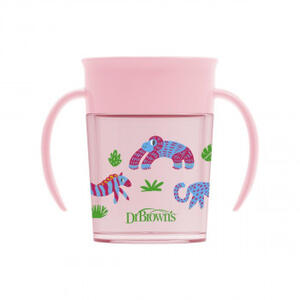 DR_BROWNS SOLJA 360 STEPENI NO SPILL 200ML ROZE TC71005 