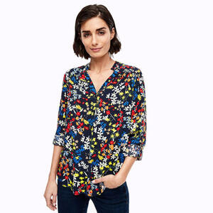 S.OLIVER Blouse with a floral pattern
