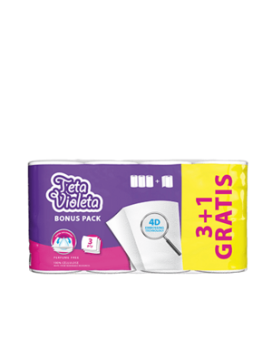 Papirni ubrusi Teta Violeta 4/1 3+1 gratis 